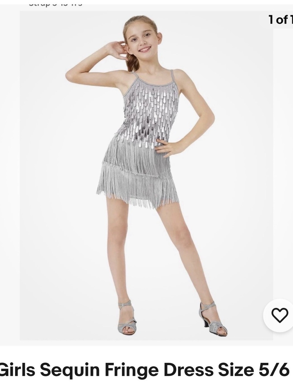 Girls Silver Sequin Fringe Dress - Youth